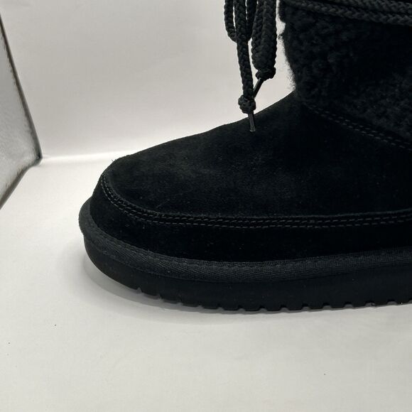 Koolaburra UGG Michon Black Suede Shearling Winter Boots Women’s 6 STORE MODEL - Picture 7 of 16